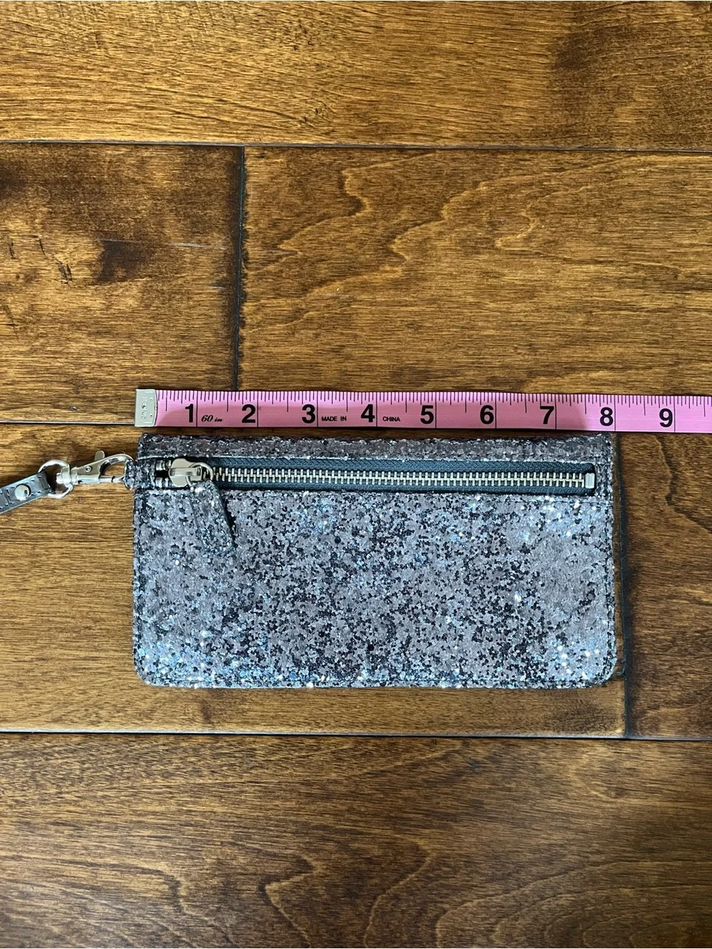 Glitter Wristlet Clutch - Silver Black Sparkle